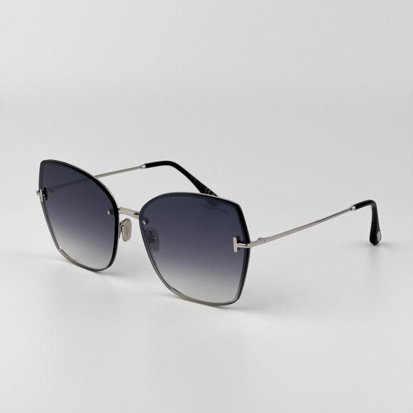 Tom Ford NICKIE-02 FT1107 16C Women’s Butterfly Sunglasses Palladium Smoke Mirro main image 4